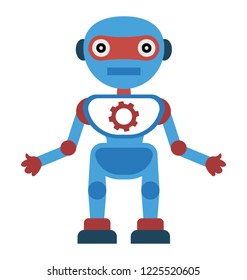 
Artificial person, robot technology flat icon
