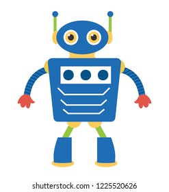 
Artificial person, robot technology flat icon
