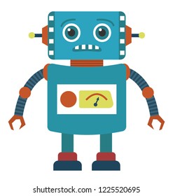 
Artificial person, robot technology flat icon
