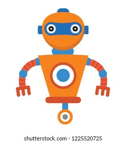 
Artificial person, robot technology flat icon
