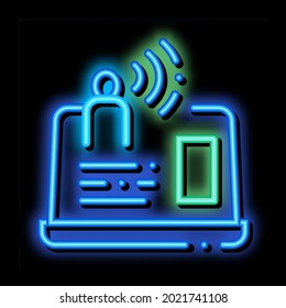 Artificial Personal Assistant neon light sign vector. Glowing bright icon transparent symbol illustration