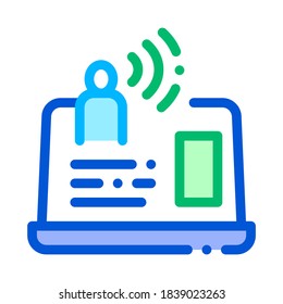 Künstliche Persönliche Assistentin Vektor-Zeichen Symbol Thin Line. Lineares Piktogramm zur Unterstützung künstlicher Intelligenz im Internet. Technologieunterstützung, Cyborg, Mikrochip-Kontaktinformation