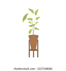 Artificial Plant. Isolated. Flat Style. Vector Illustration