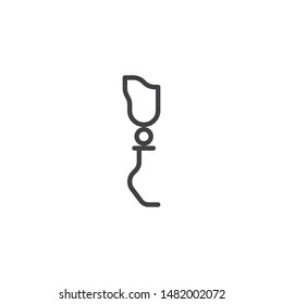 Artificial prosthesis leg line icon. linear style sign for mobile concept and web design. Orthopedic Prosthesis leg outline vector icon. Symbol, logo illustration. Vector graphics