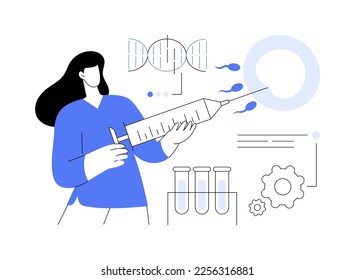 Artificial reproduction abstract concept vector illustration. Reproduction, in vitro fertilization service, artificial insemination, infertility help, reproductive technology abstract metaphor.