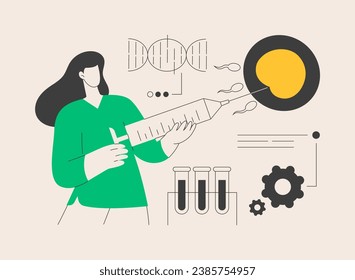 Artificial reproduction abstract concept vector illustration. Reproduction, in vitro fertilization service, artificial insemination, infertility help, reproductive technology abstract metaphor.