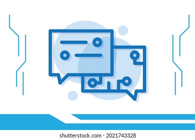 Símbolo de respuesta artificial símbolo de la colección de inteligencia artificial moderna para el concepto móvil y el diseño de aplicaciones web. Iconos de línea vectorial relacionados con tecnología digital y robótica inteligente. 
