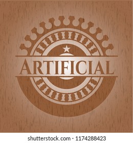 Artificial retro wooden emblem