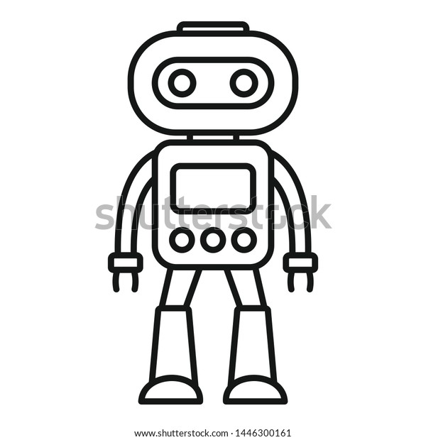 Artificial robot icon.\
Outline artificial robot vector icon for web design isolated on\
white background