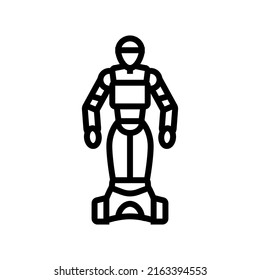 artificial robot line icon vector. artificial robot sign. isolated contour symbol black illustration