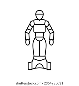 artificial robot line icon vector. artificial robot sign. isolated contour symbol black illustration