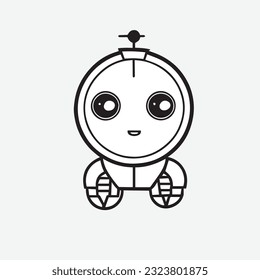 Artificial robot Logo icon. Outline artificial robot vector icon for web design isolated on white background