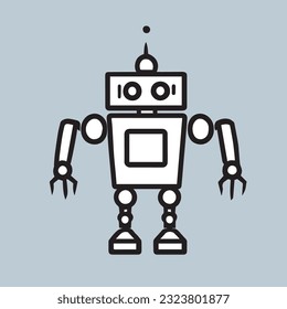 Artificial robot Logo icon. Outline artificial robot vector icon for web design isolated on white background