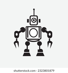 Artificial robot Logo icon. Outline artificial robot vector icon for web design isolated on white background