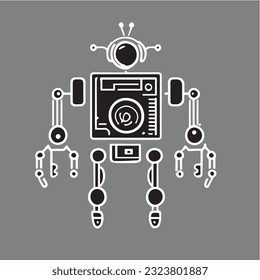 Icono artificial del logotipo del robot. Esquema robot artificial icono vector para el diseño web aislado en fondo blanco