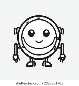 Artificial robot Logo icon. Outline artificial robot vector icon for web design isolated on white background