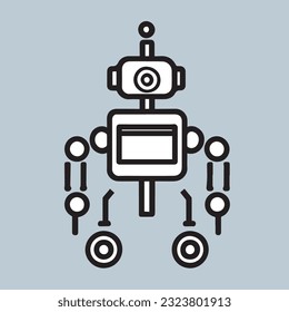 Icono artificial del logotipo del robot. Esquema robot artificial icono vector para el diseño web aislado en fondo blanco