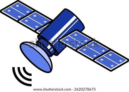 Artificial satellite Clip art - Blue Monochrome