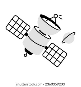 Artificial satellite hand drawn icon 