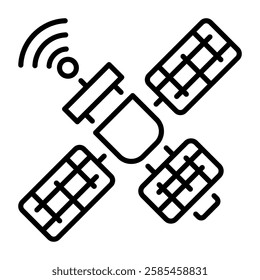 Artificial satellite icon in linear satellite 