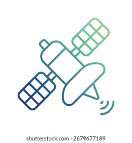 Icono de satélite artificial con fondo blanco Vector Ilustración de stock
