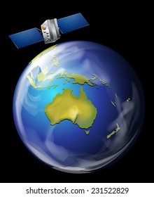 Satélite artificial orbitando la Tierra