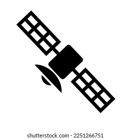 Artificial satellite silhouette icon. Vector.