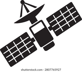 Artificial Satellite Space Communication Technology Vector Icon