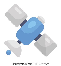 Artificial satellite or artificial spaceflight icon in flat style 
