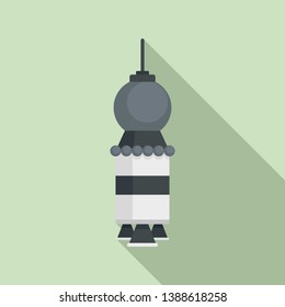 Artificial satellite spaceship icon. Flat illustration of artificial satellite spaceship vector icon for web design