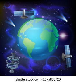 Artificial Satellites Earth Composition
