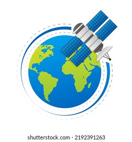 Artificial satellites gps. Communication, navigation concept. Vector illustration.