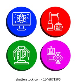 iconos artificiales simples conjunto. Contiene iconos como Quantum, Robot, Robotics, puede ser usado para web, móvil y logotipo