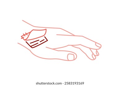 Artificial skin technology linear icon. Editable stroke. Minimalist medical concept. Medical innovation for tissue regeneration and wound healing. Vector illustration isolated on a white background.