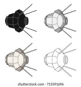 Artificial, space satellite of the Earth. Space technology single icon in cartoon style vector symbol stock illustration web.