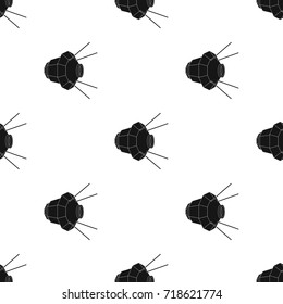 Artificial, space satellite of the Earth. Space technology single icon in black style vector symbol stock illustration web.