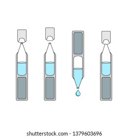 artificial tear lubricant eye drop container vector (four steps to use)