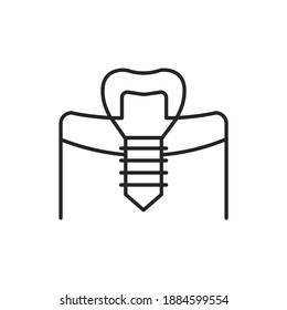 Artificial tooth color line icon. Pictogram for web page, mobile app, promo.