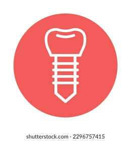 Artificial tooth color line icon. Isolated vector element. Outline pictogram for web page, mobile app, promo