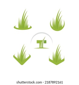 Artificial Turf Lawn and Garden Care Company Elemento de diseño creativo. Vector de la empresa Green Grass Landscaping 