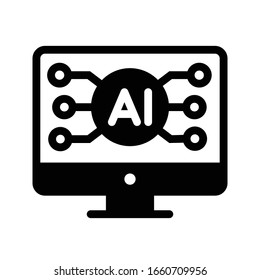 icono de color de glifo vectorial artificial 