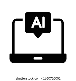 icono de color de glifo vectorial artificial 