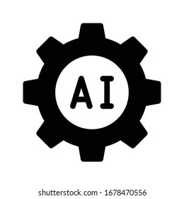 icono plano de glifo vectorial artificial 