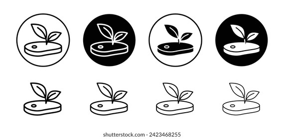 Artificial vegan meat vector icon set collection. Artificial vegan meat Outline flat Icon.