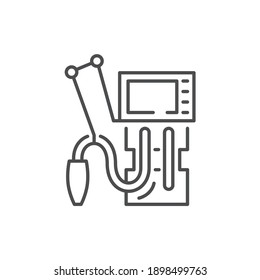 Artificial ventilation of the lungs color line icon. Sign for web page, mobile app, button, logo. Editable stroke.