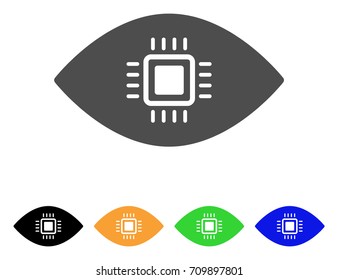Artificial Vision vector icon. Style is a flat graphic symbol in gray, black, yellow, blue, green color variants. Designed for web and mobile apps.