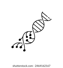 Künstlich modifizierte DNA-Stämme schwarzes, handgezeichnetes Symbol