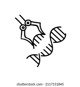 Artificially modified DNA strains icon. Hand drawn vector illustration.