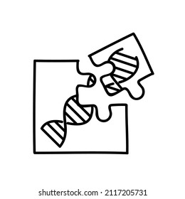 Artificially modified DNA strains icon. Hand drawn vector illustration.