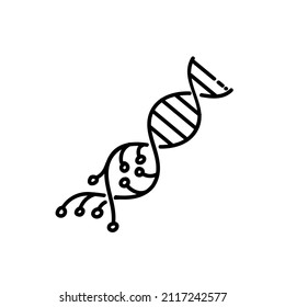 Artificially modified DNA strains icon. Hand drawn vector illustration.